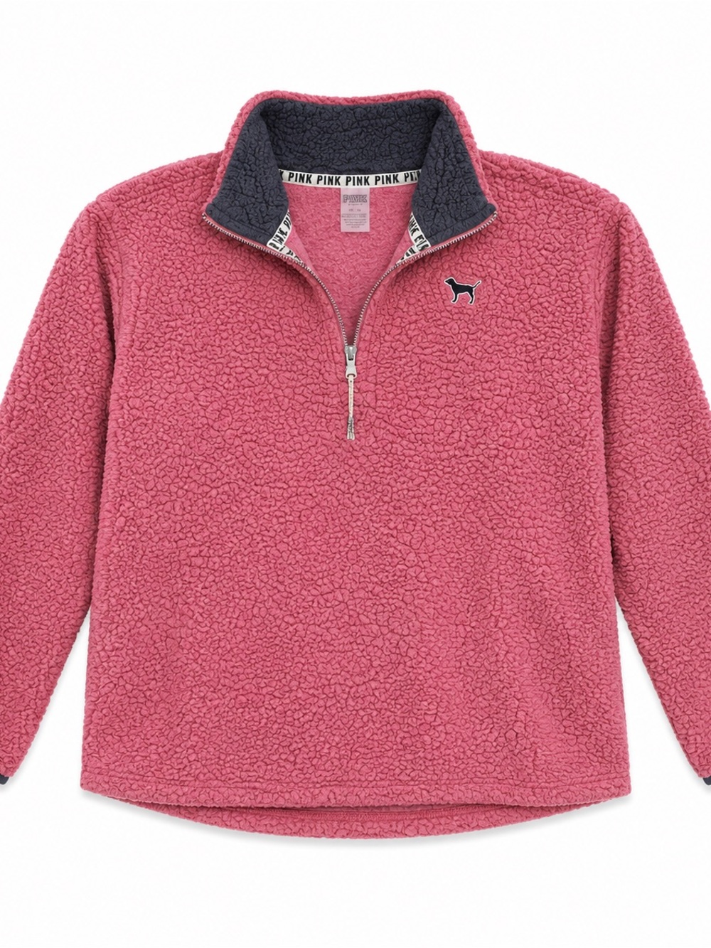 PINK Victoria's Secret Dusty Rose Sherpa Half‑Zip Pullover